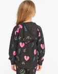 Neon Heart & Smiles Girls Zip-up Hoodie Girls chaserbrand