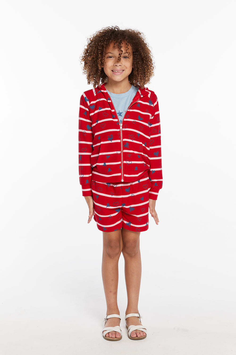 Heart Stripe Girls Zip-up Hoodie GIRLS chaserbrand