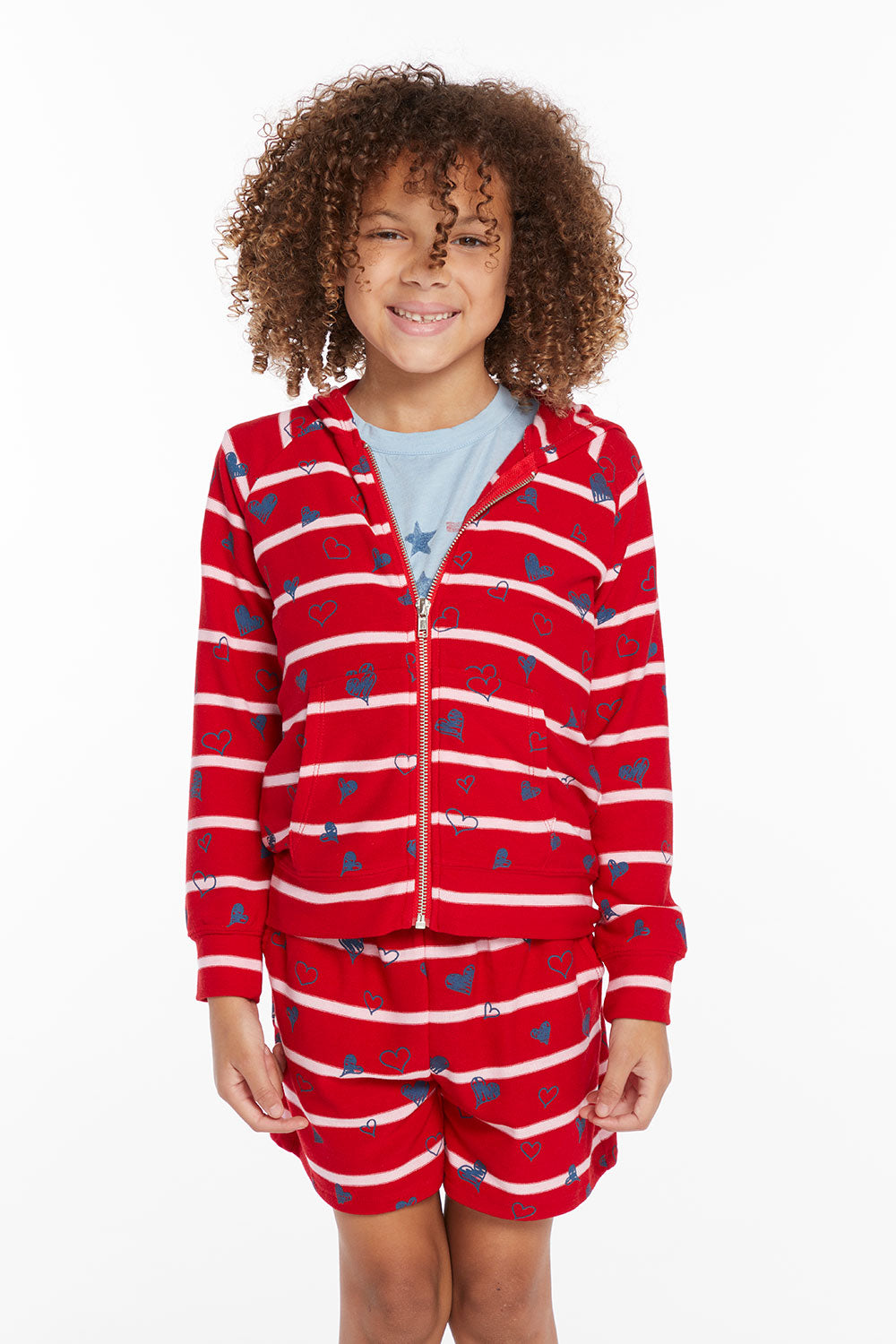 Heart Stripe Girls Zip-up Hoodie GIRLS chaserbrand