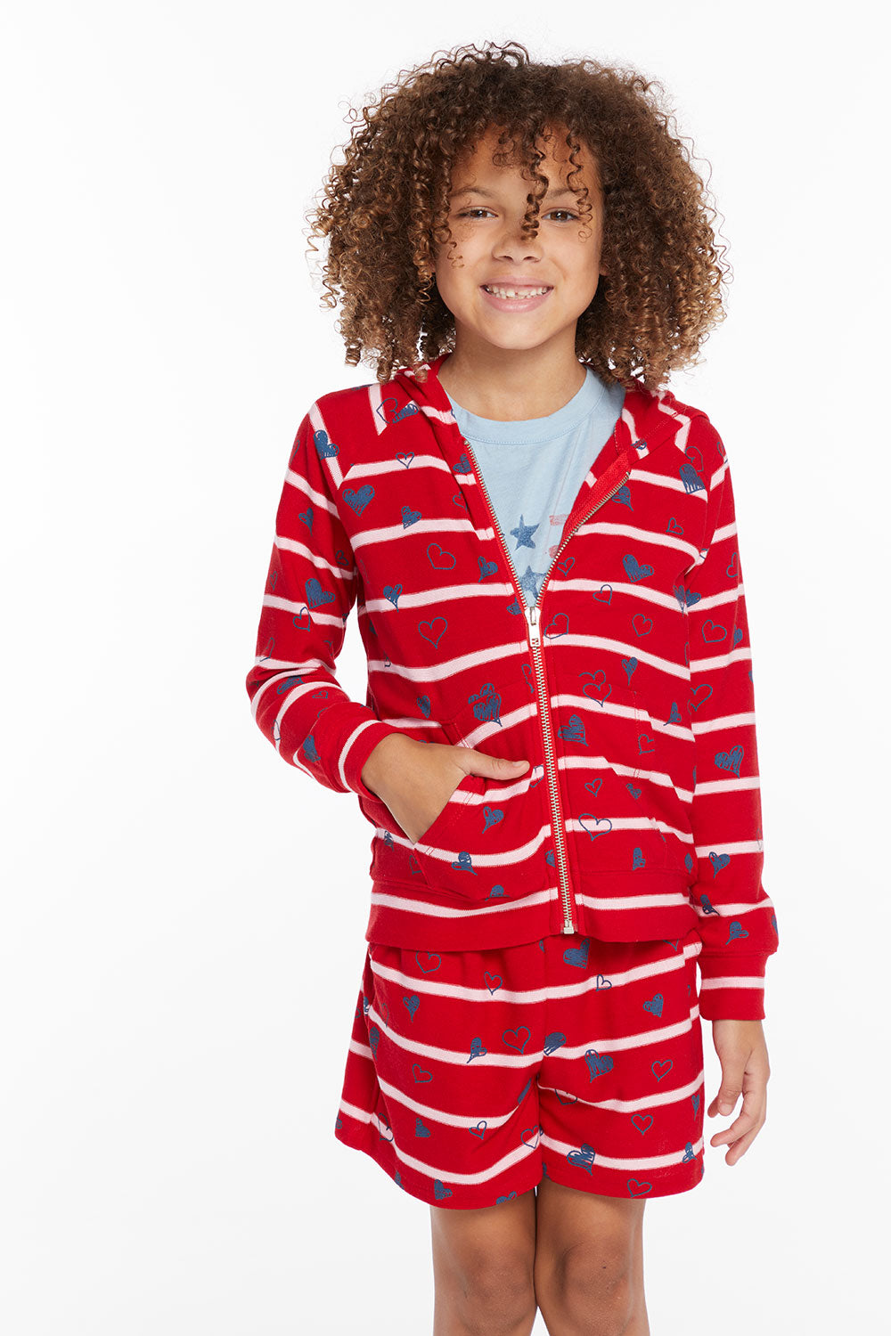 Heart Stripe Girls Zip-up Hoodie GIRLS chaserbrand