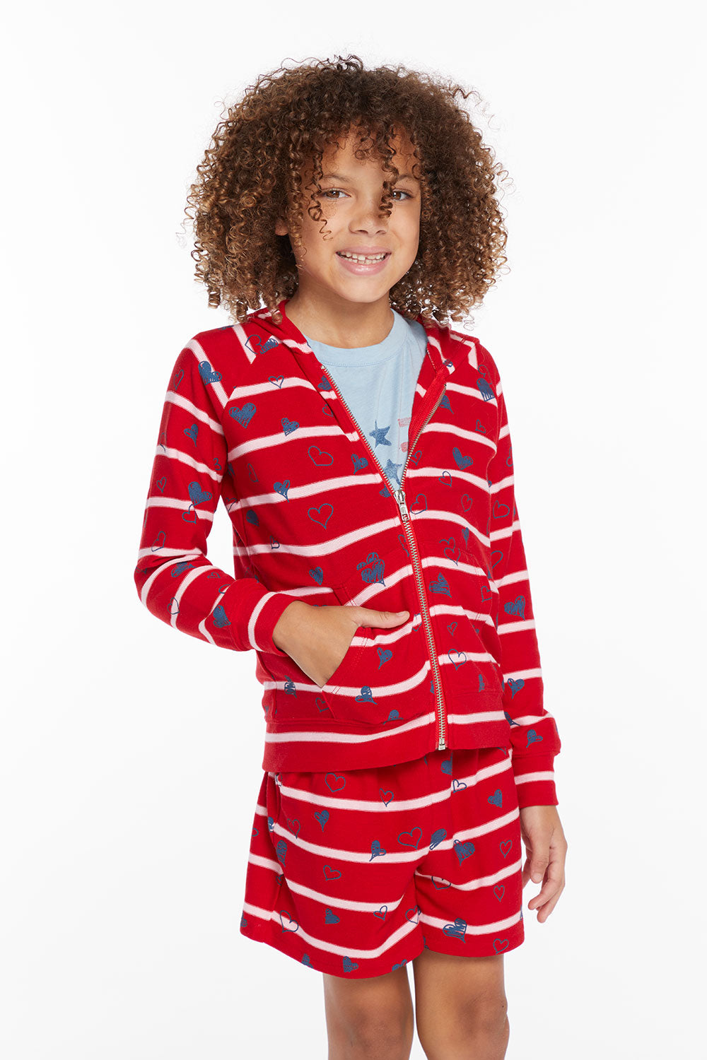 Heart Stripe Girls Zip-up Hoodie GIRLS chaserbrand