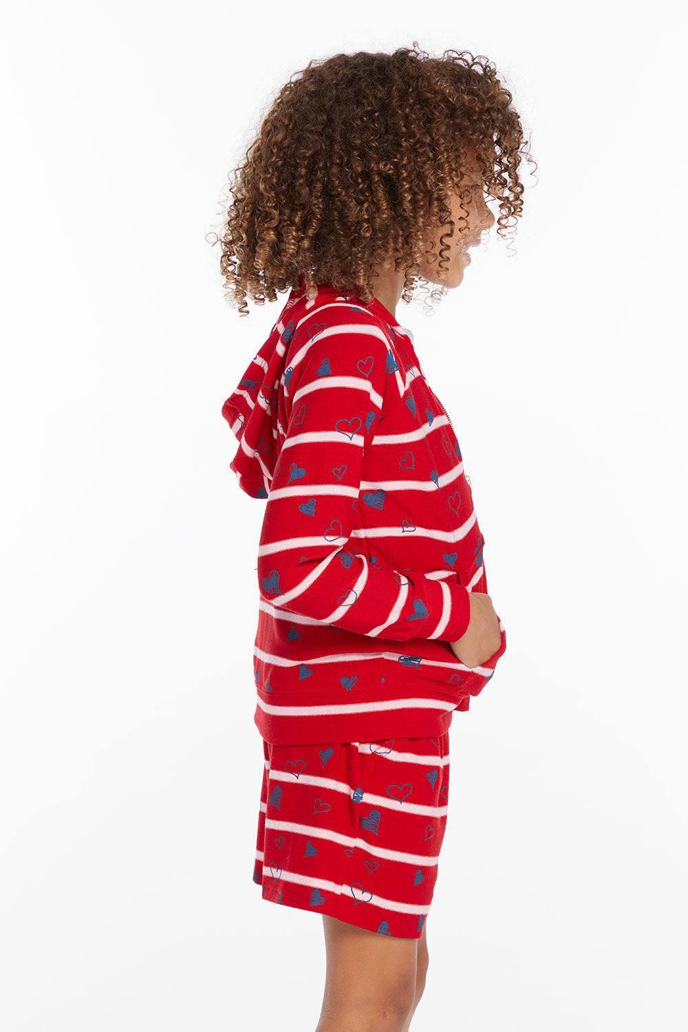 Heart Stripe Girls Zip-up Hoodie GIRLS chaserbrand