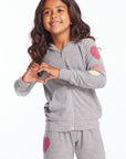 Multi Hearts Girls Zip Up Hoodie Girls chaserbrand