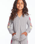 Multi Hearts Girls Zip Up Hoodie Girls chaserbrand