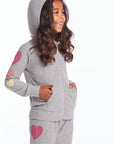 Multi Hearts Girls Zip Up Hoodie Girls chaserbrand
