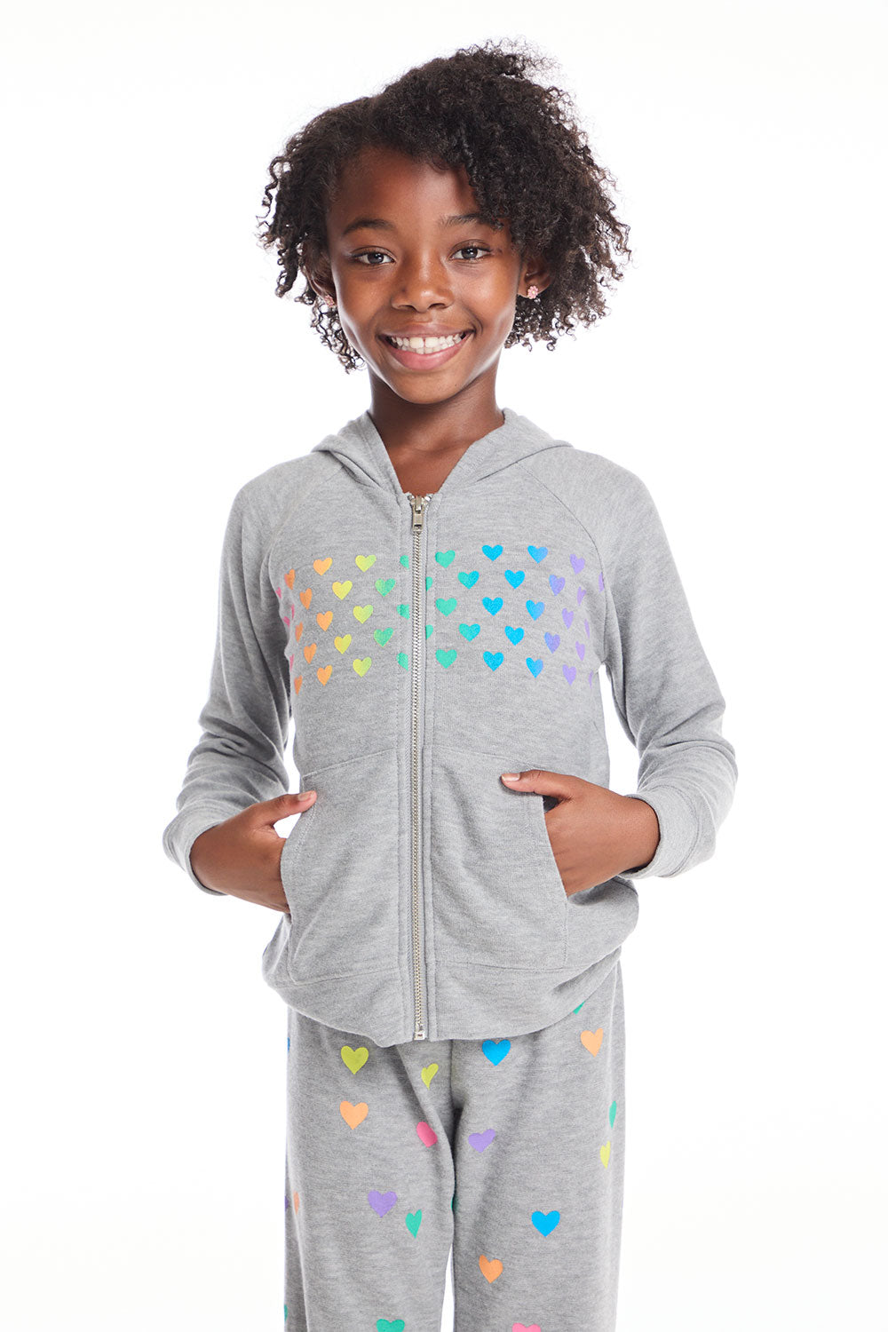Rainbow Hearts Girls Zip Up Hoodie GIRLS chaserbrand