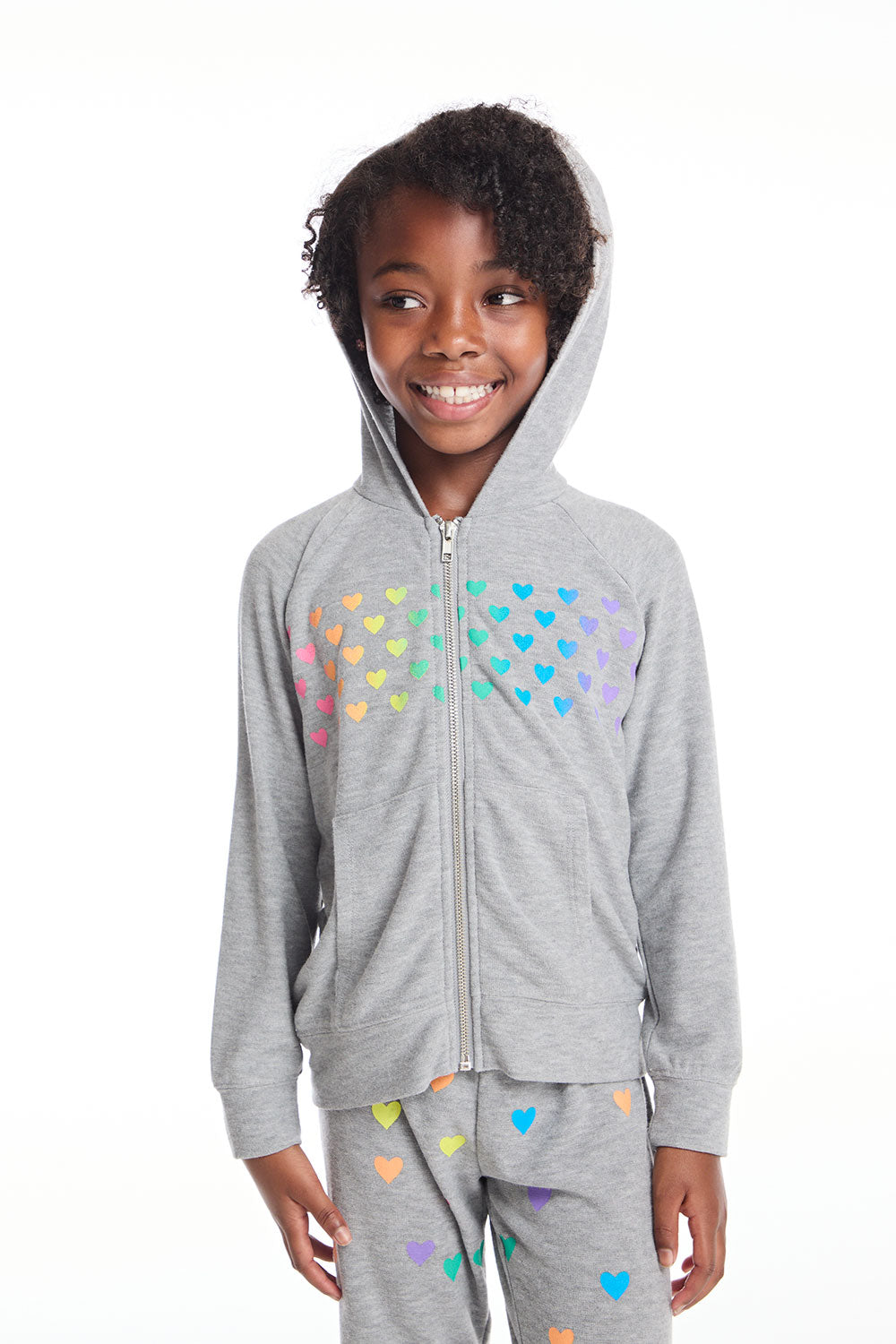 Rainbow Hearts Girls Zip Up Hoodie GIRLS chaserbrand