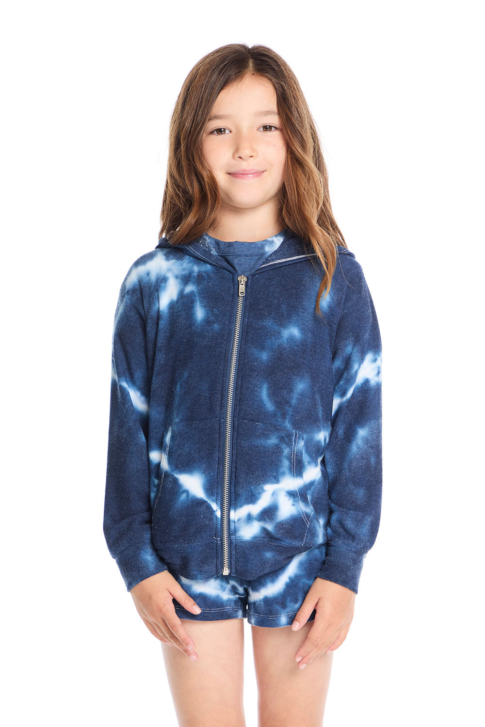 Zip Up Indigo Heart Hoodie Girls chaserbrand