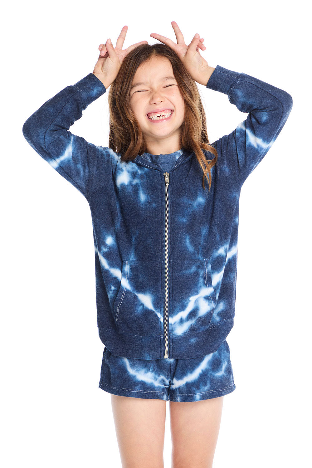 Zip Up Indigo Heart Hoodie Girls chaserbrand