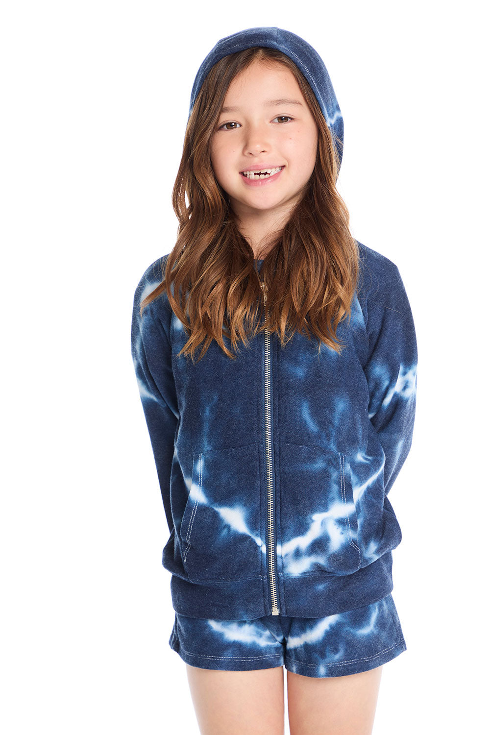 Zip Up Indigo Heart Hoodie Girls chaserbrand