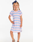 Puff Sleeve Bubblegum Stripe Dress Girls chaserbrand