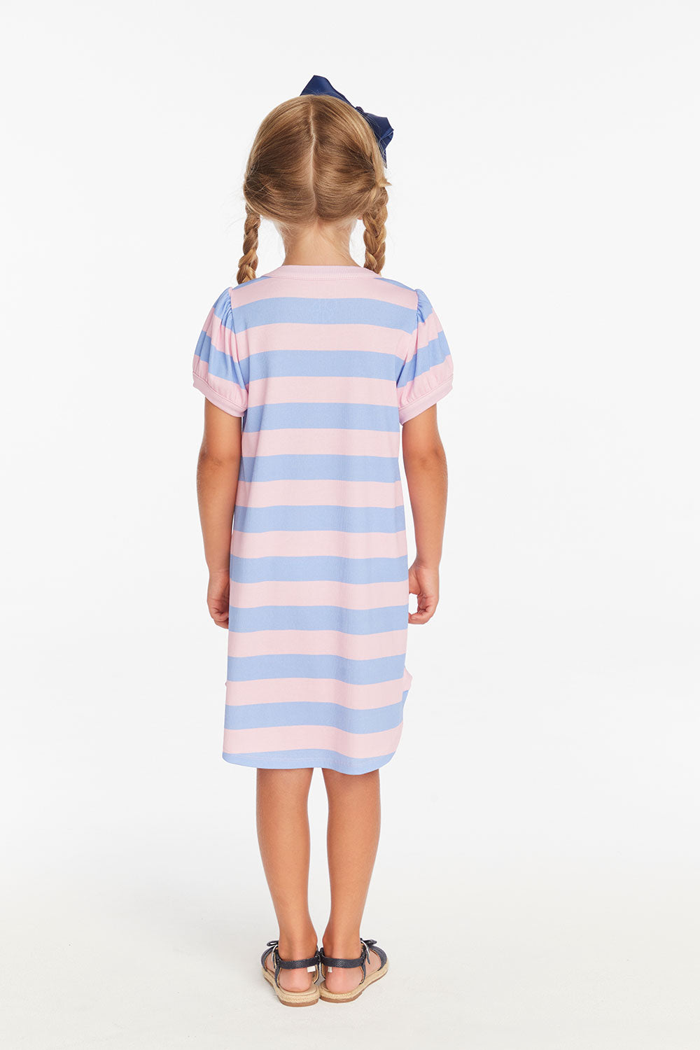 Puff Sleeve Bubblegum Stripe Dress Girls chaserbrand