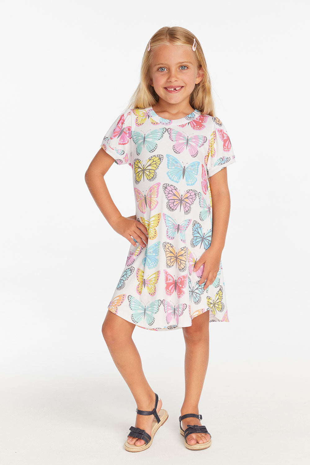 Puff Sleeve "She's a Butterfly" Dress Girls chaserbrand