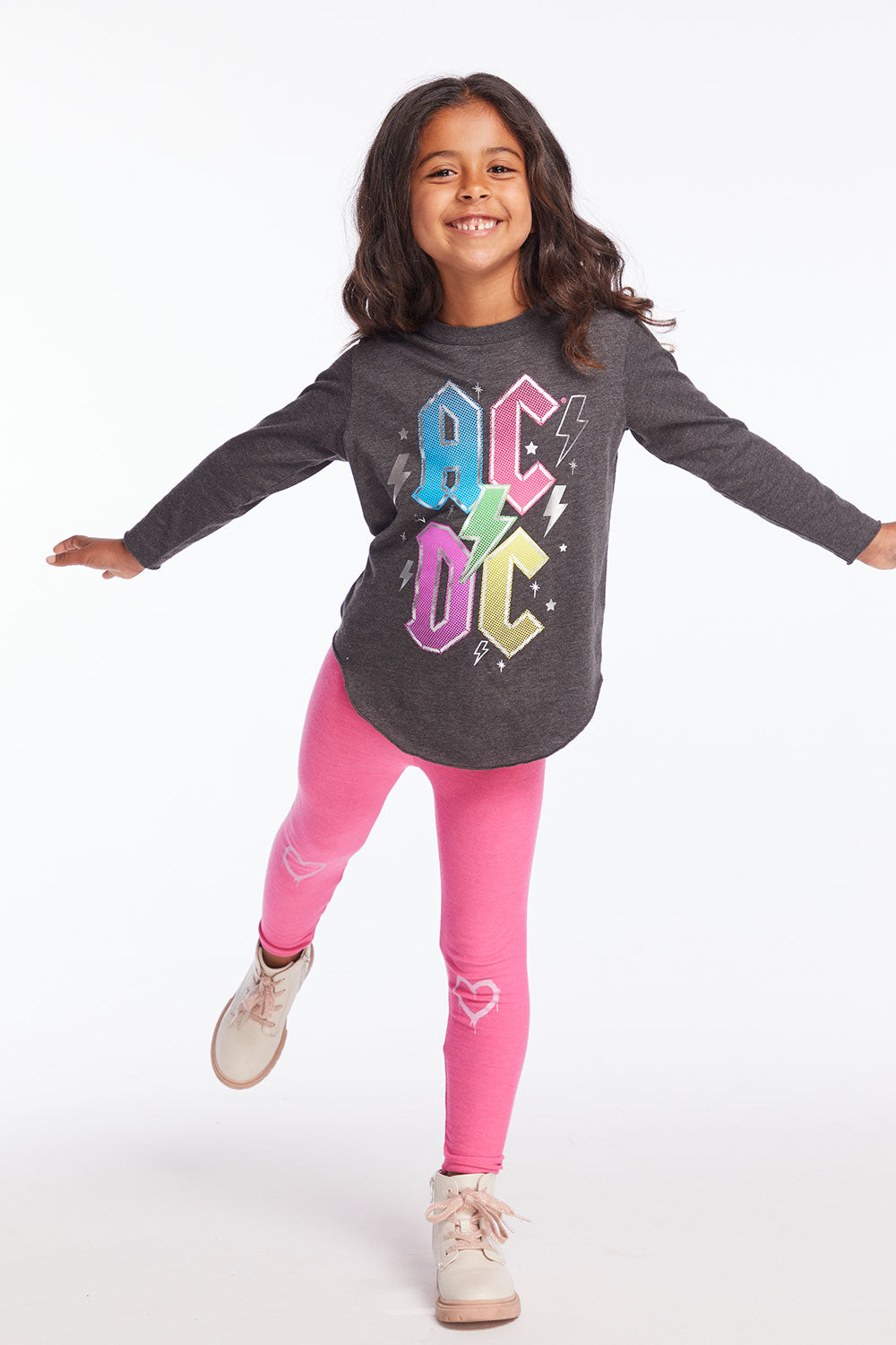 AC/DC Bolts & Stars Logo Girls Long Sleeve Girls chaserbrand