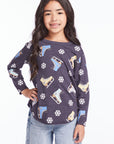 Allover Ice Skates Girls Long Sleeve Girls chaserbrand