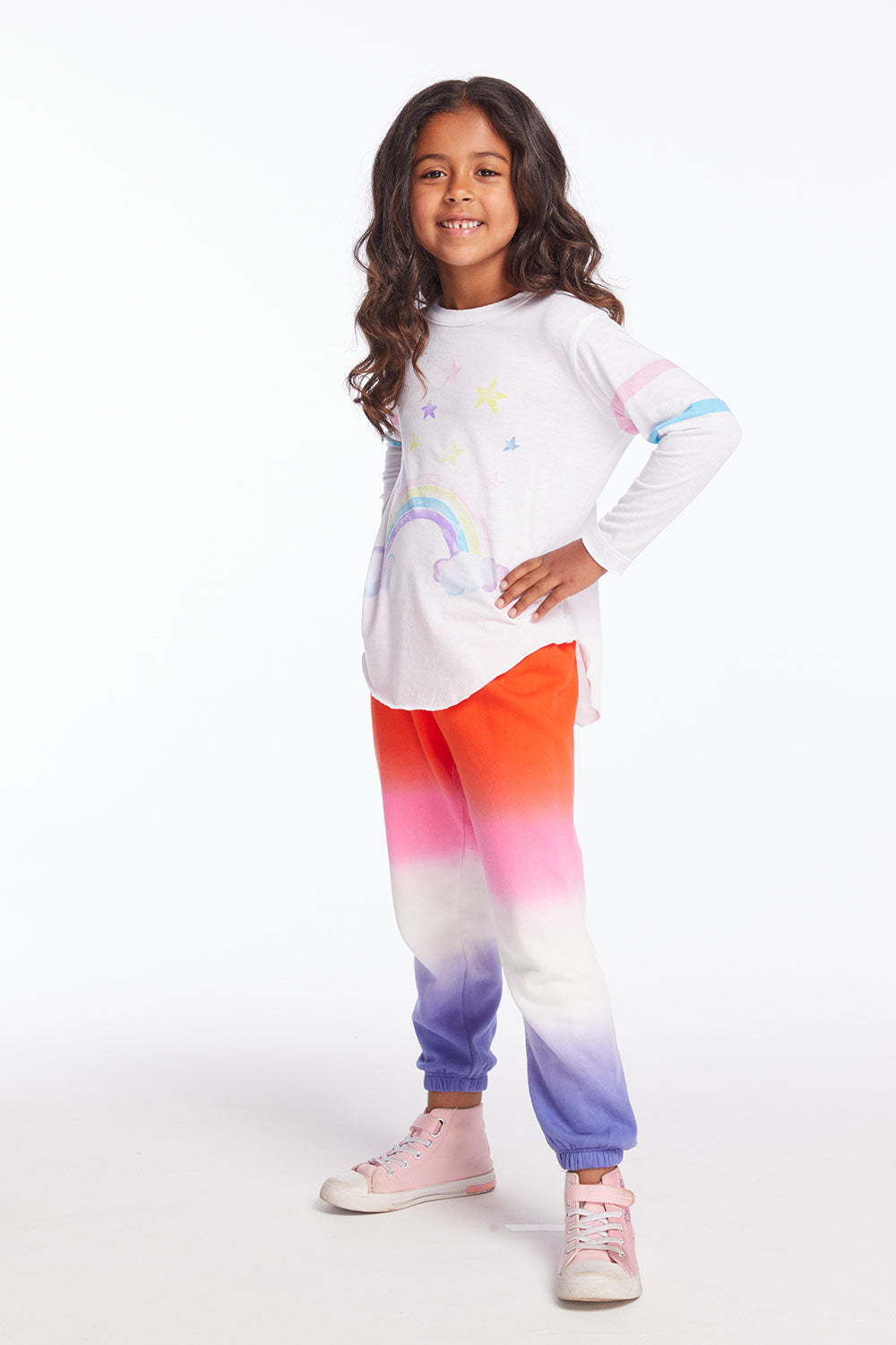 Rainbow Watercolor Girls Long Sleeve Girls chaserbrand