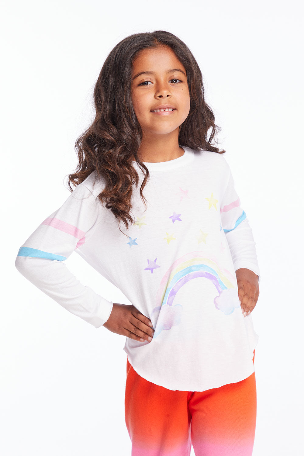 Rainbow Watercolor Girls Long Sleeve Girls chaserbrand