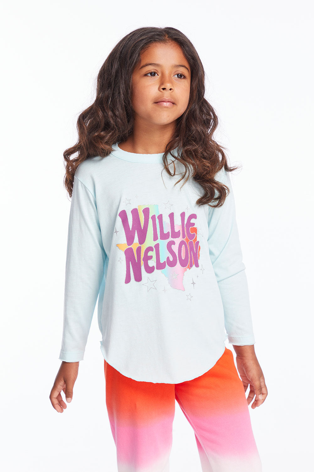 Willie Nelson Texas Star Girls Long Sleeve Girls chaserbrand
