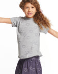 Glitter Hearts Girls Crew Neck Tee Girls chaserbrand