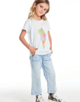 Glitter Ice Cream Cone Girls Shirttail Tee GIRLS chaserbrand