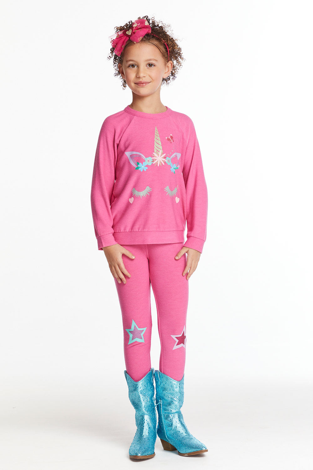 Glitter Unicorn Girls Raglan Pullover Girls chaserbrand