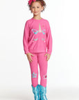 Glitter Unicorn Girls Raglan Pullover Girls chaserbrand