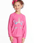 Glitter Unicorn Girls Raglan Pullover Girls chaserbrand