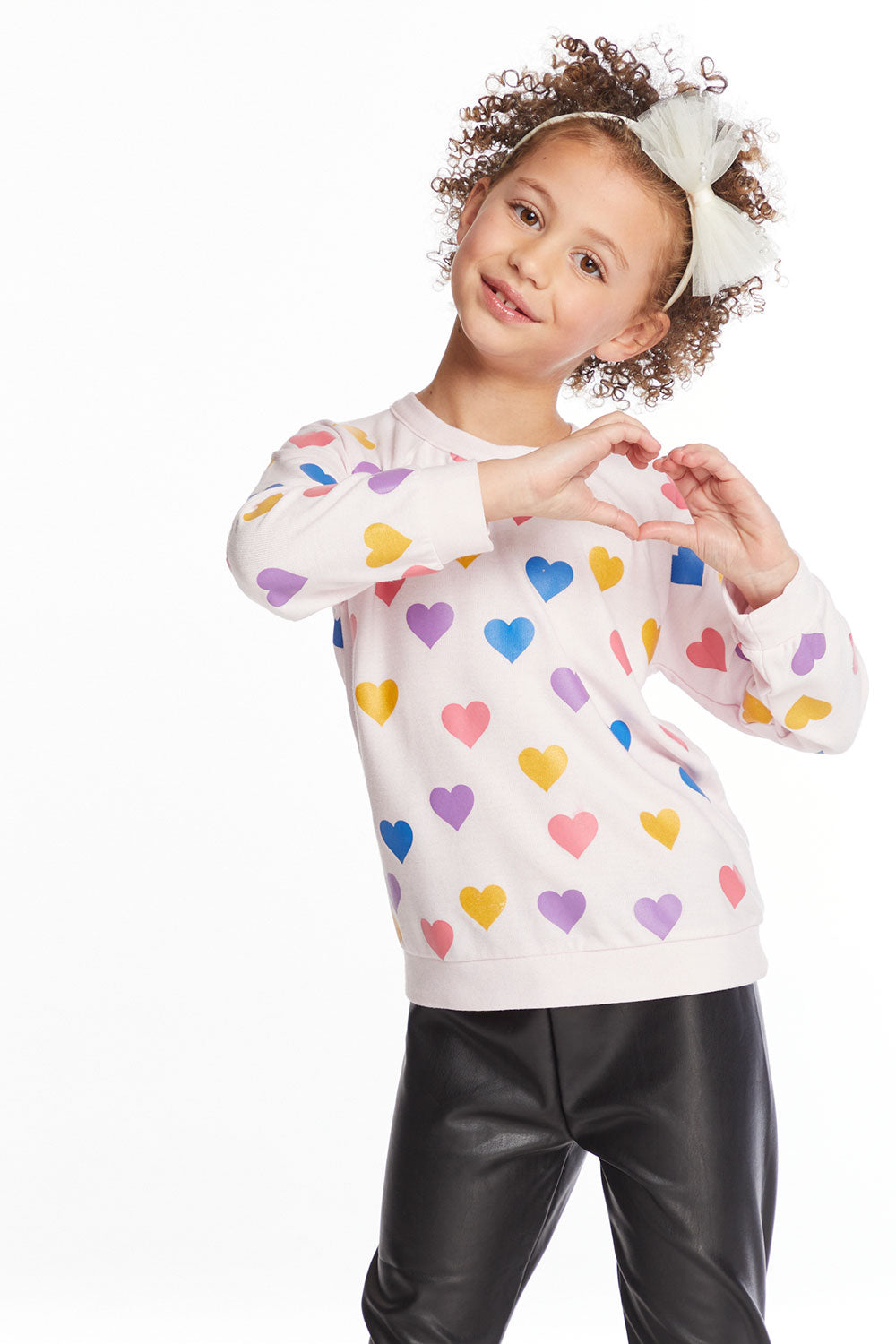Shiny Hearts Girls Love Knit Raglan Pullover Girls chaserbrand