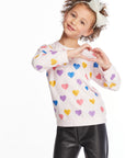 Shiny Hearts Girls Love Knit Raglan Pullover Girls chaserbrand