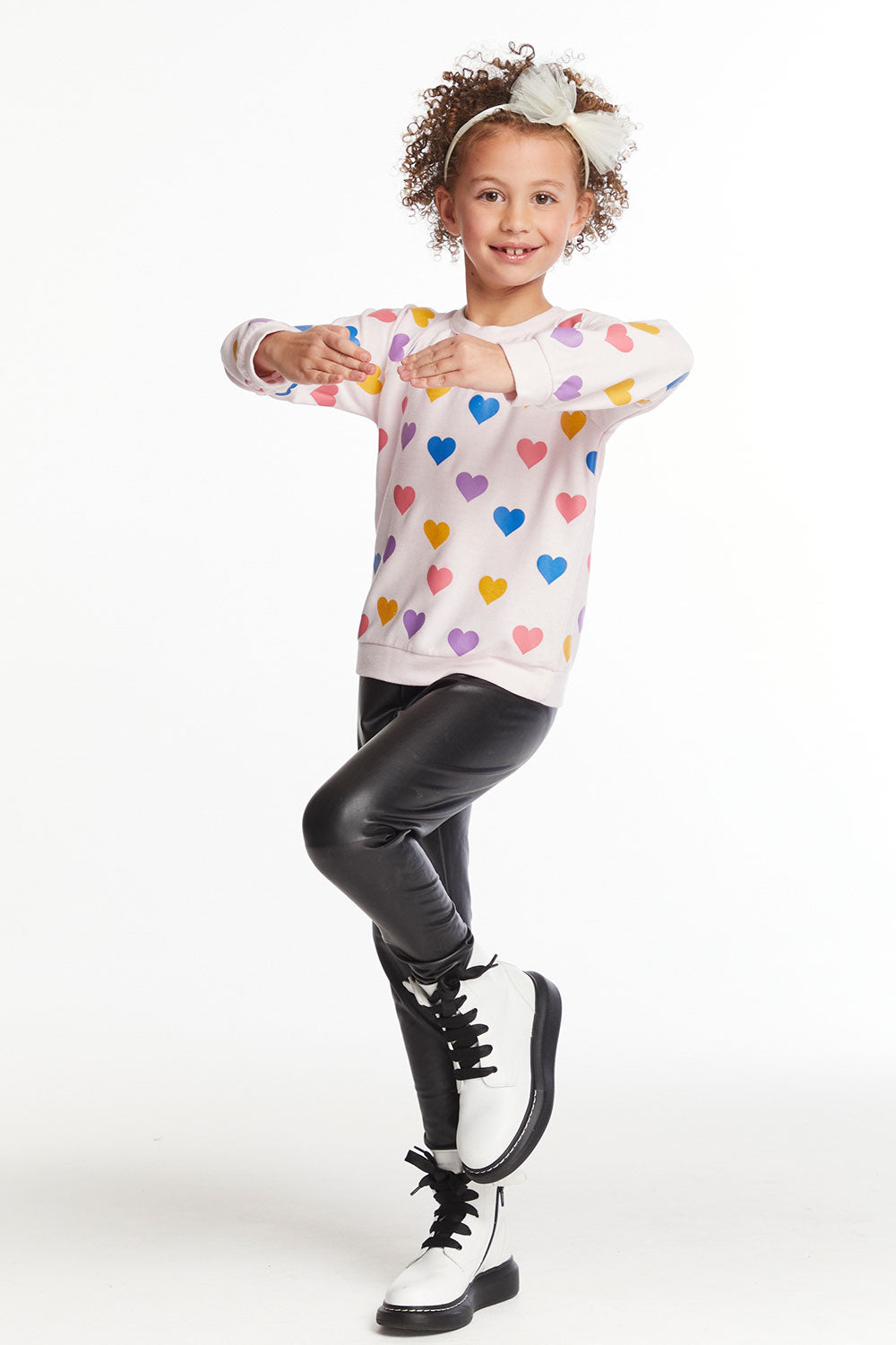 Shiny Hearts Girls Love Knit Raglan Pullover Girls chaserbrand