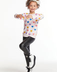 Shiny Hearts Girls Love Knit Raglan Pullover Girls chaserbrand
