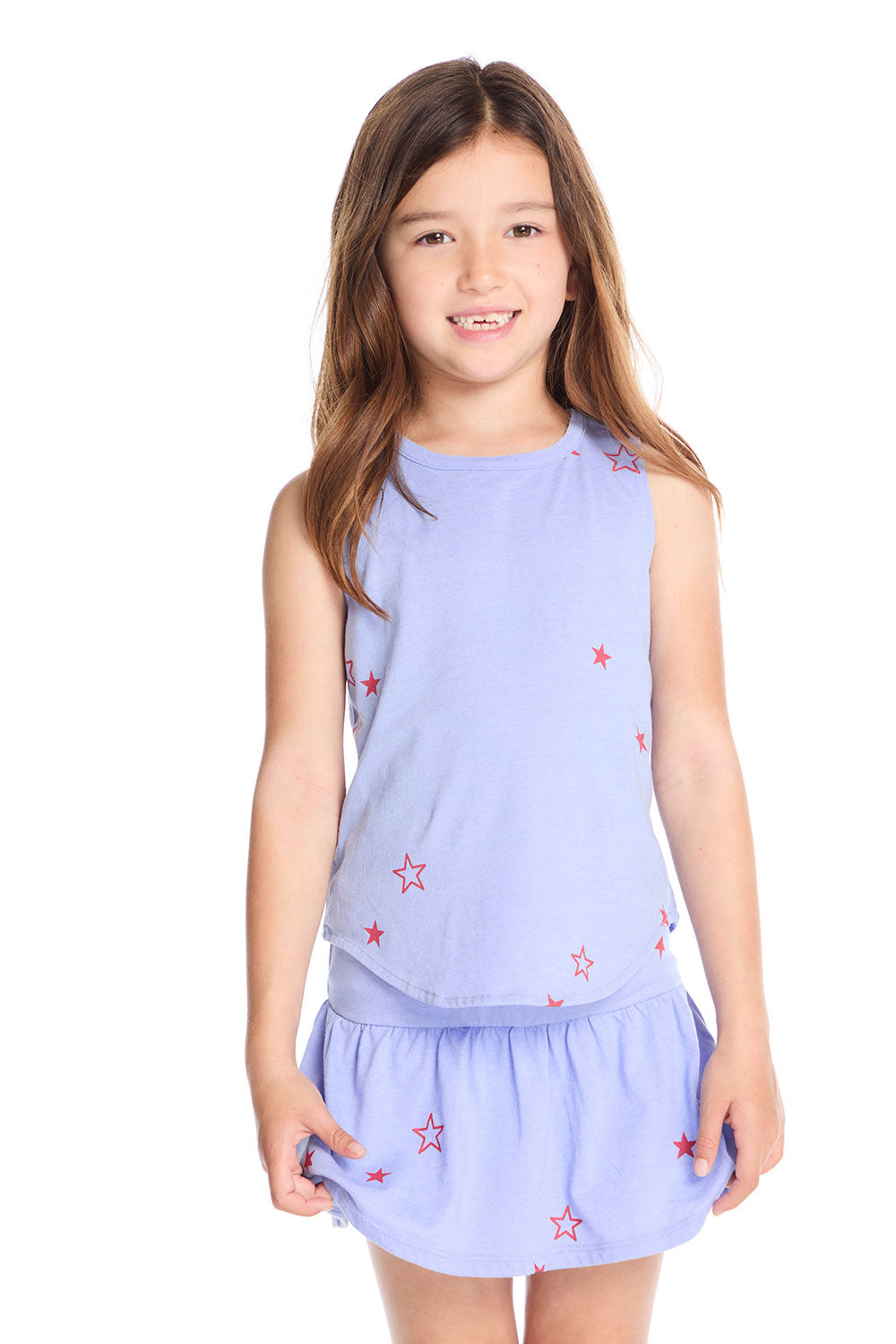 Tossed Stars Powder Blue Tank Girls chaserbrand