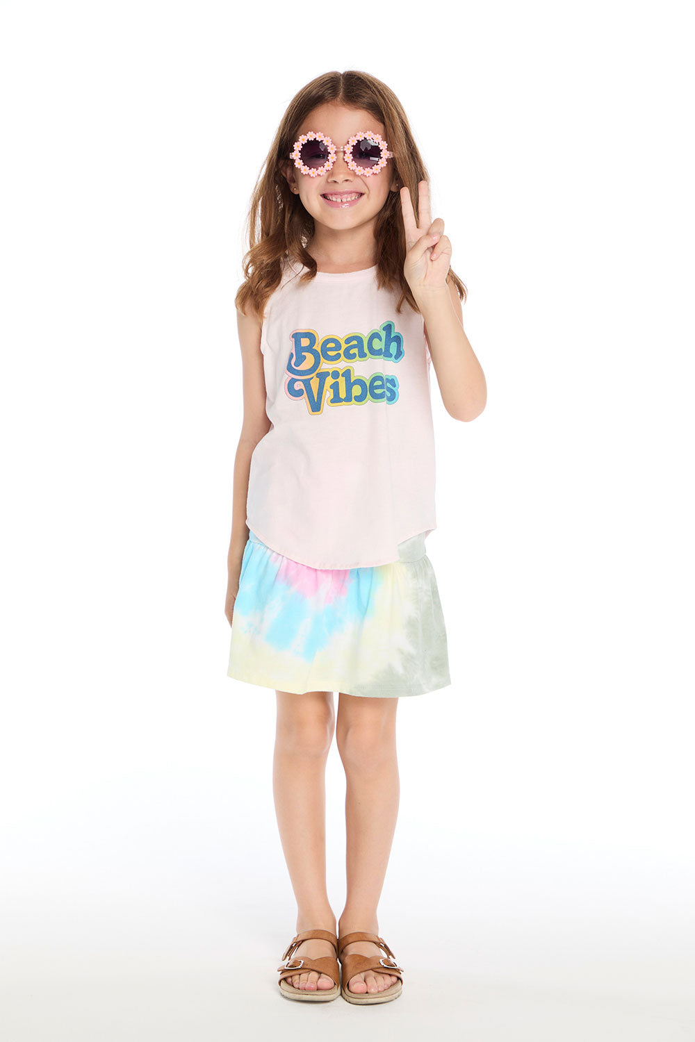 Rainbow Tie Dye Peplum Skort Girls chaserbrand