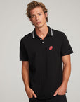 Rolling Stones Embroidered Logo Mens Polo Tee MENS chaserbrand