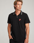 Rolling Stones Embroidered Logo Mens Polo Tee MENS chaserbrand