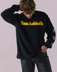 Front view of Black Sabbath Flying Angels long sleeve tee with skull and wings graphic.