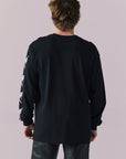 Back of Black Sabbath long sleeve tee with worn-in rocker finish.