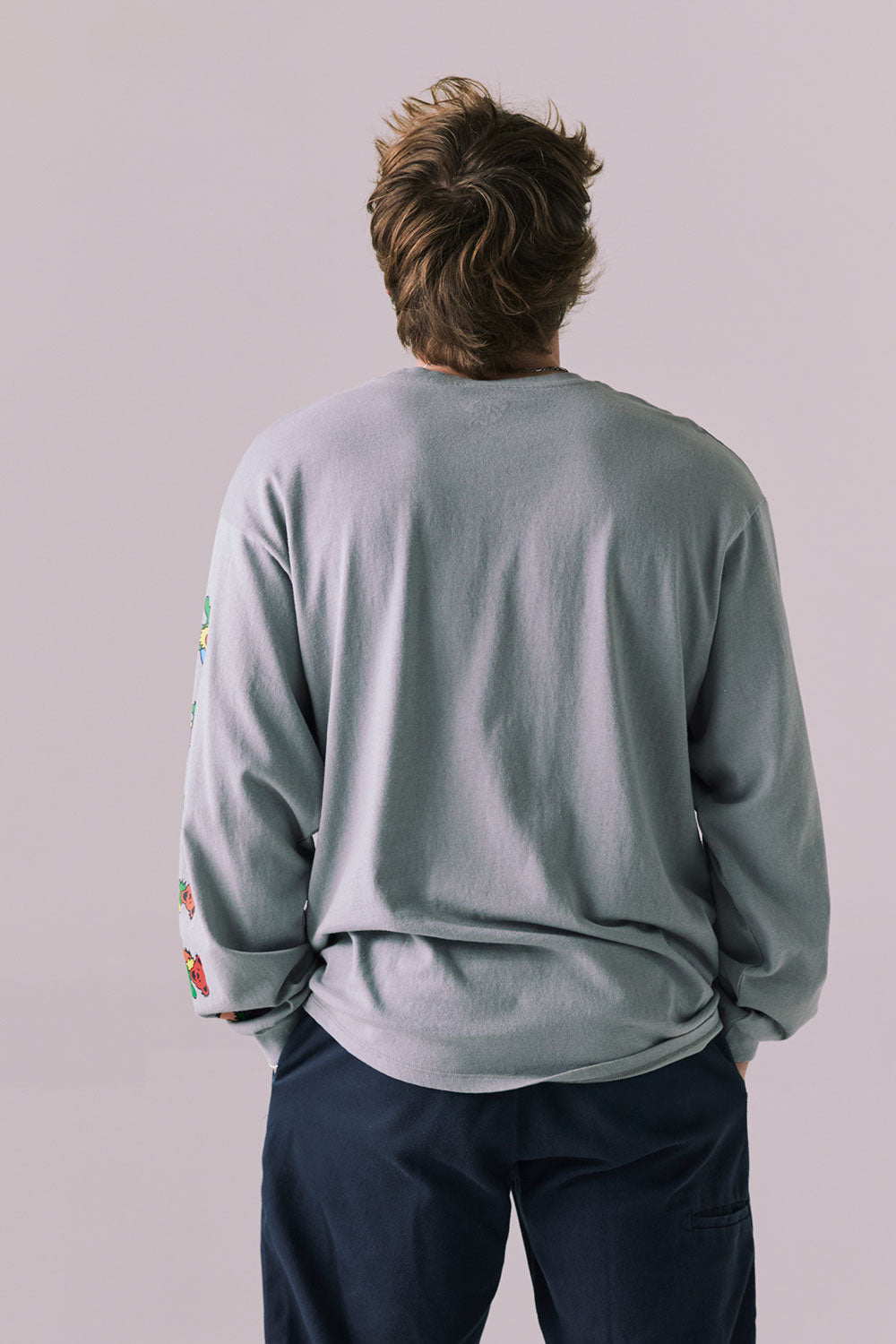 Back view of Grateful Dead long sleeve with clean finish and soft texture.
