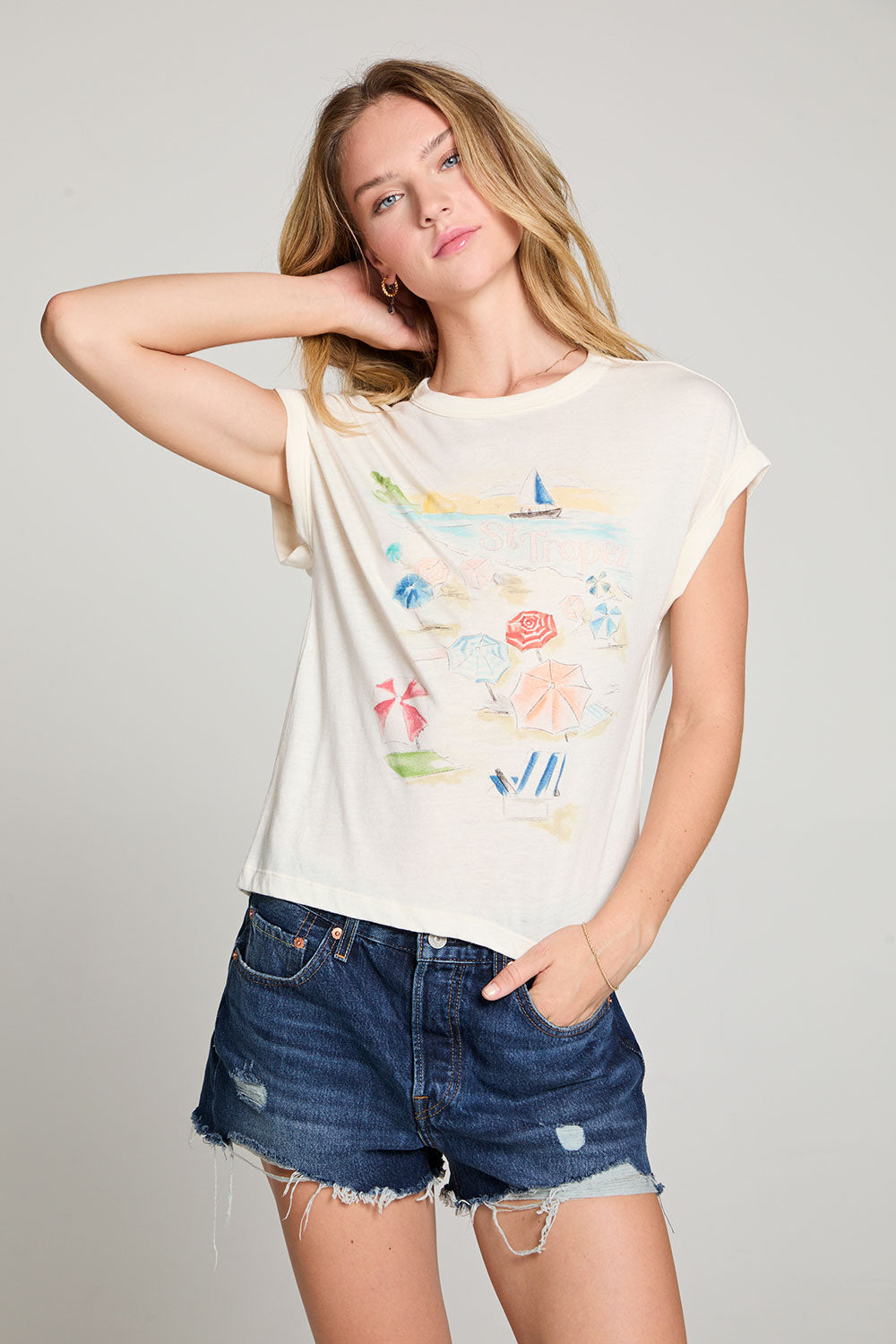 Painterly St Tropez Tee WOMENS chaserbrand