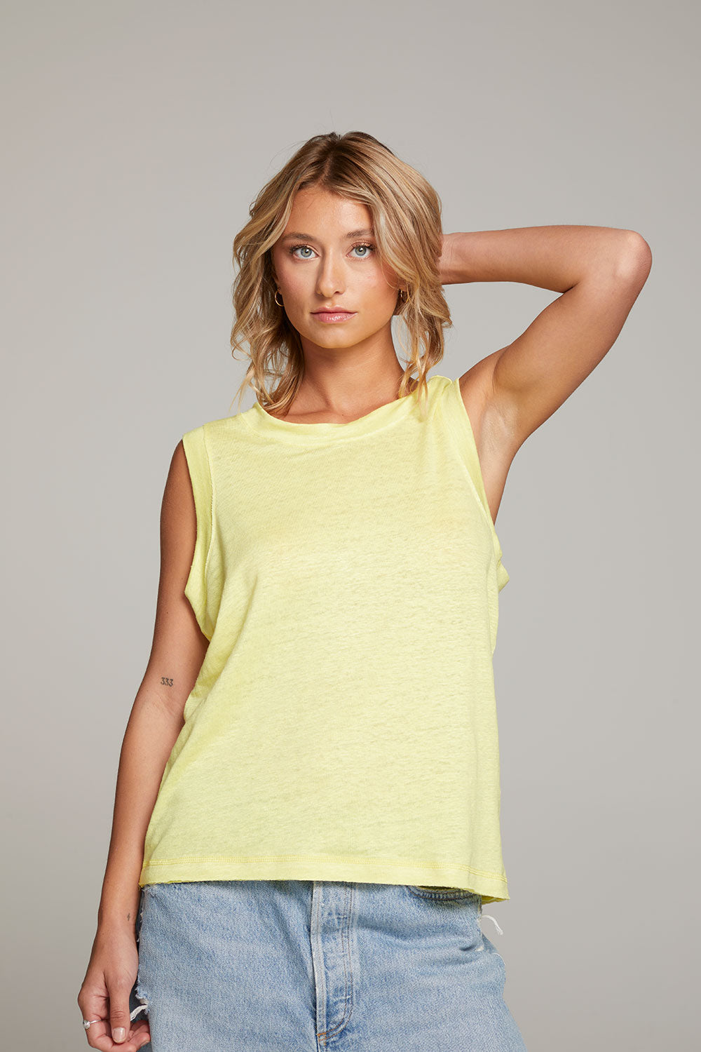 Raw Edge Lemon Muscle Tank WOMENS chaserbrand