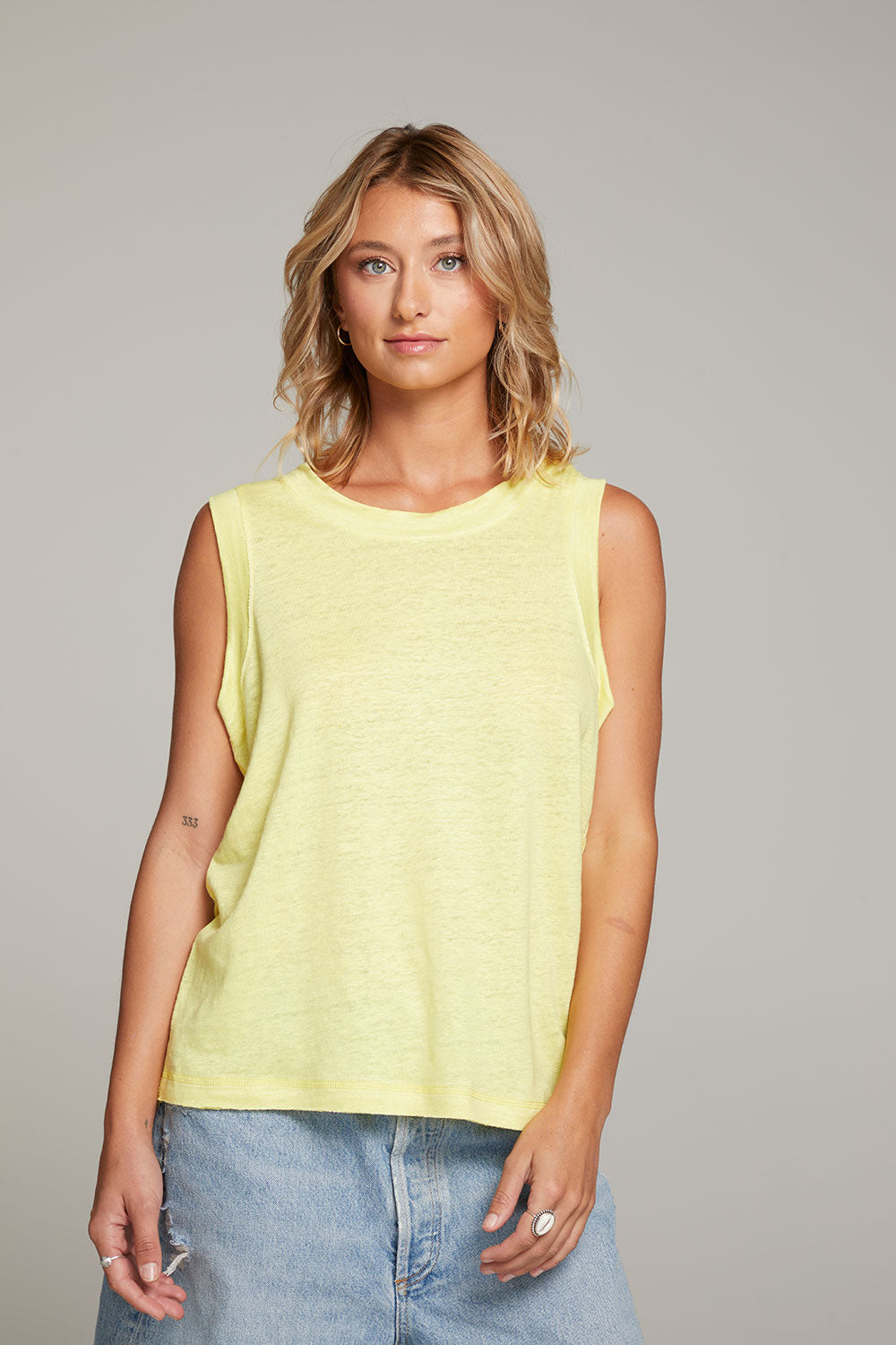 Raw Edge Lemon Muscle Tank WOMENS chaserbrand