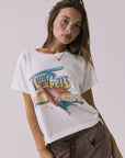 Chaser Tom Petty 1980 Tour Tee in White featuring a vintage front graphic from a licensed band collaboration with Tom Petty and the Heartbreakers