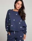 Daisy Embroidery Long Sleeve Pullover WOMENS chaserbrand