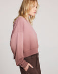 Scarlet Mauve Rose/Coco Brown Dip Dye Pullover Womens chaserbrand