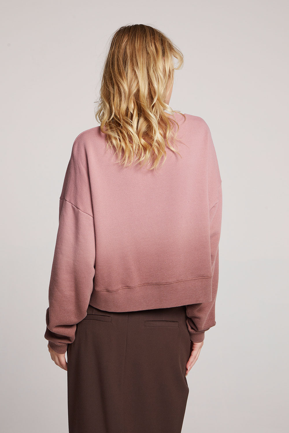 Scarlet Mauve Rose/Coco Brown Dip Dye Pullover Womens chaserbrand