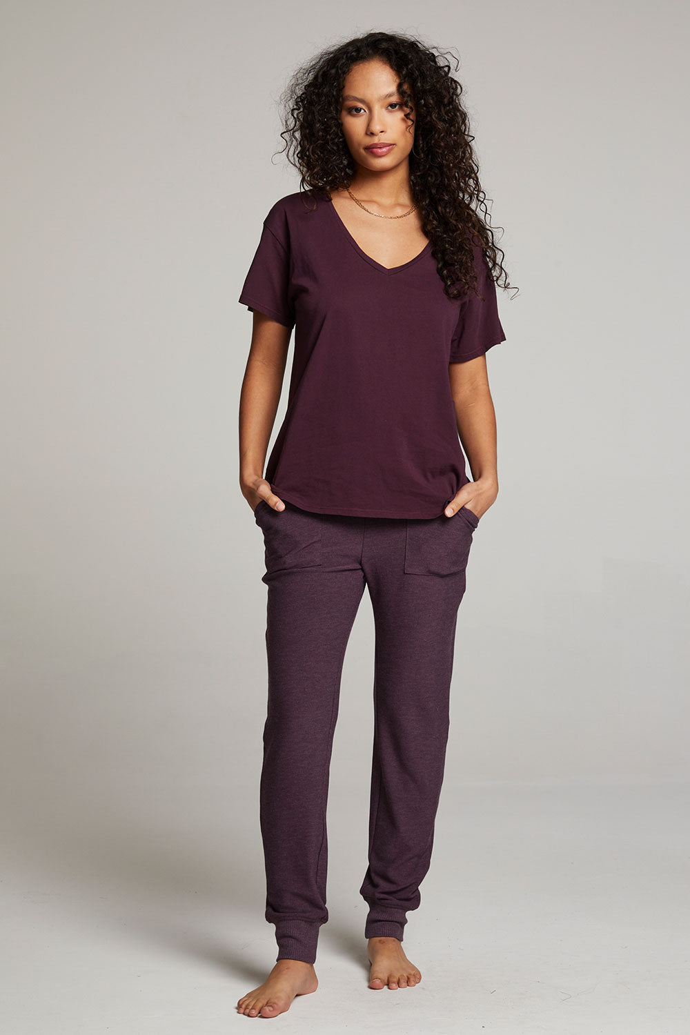 Everyday Essential Plum Perfect V Neck Tee WOMENS chaserbrand