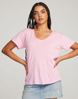 Everyday Essential Pastel Lavender V-neck Tee WOMENS chaserbrand