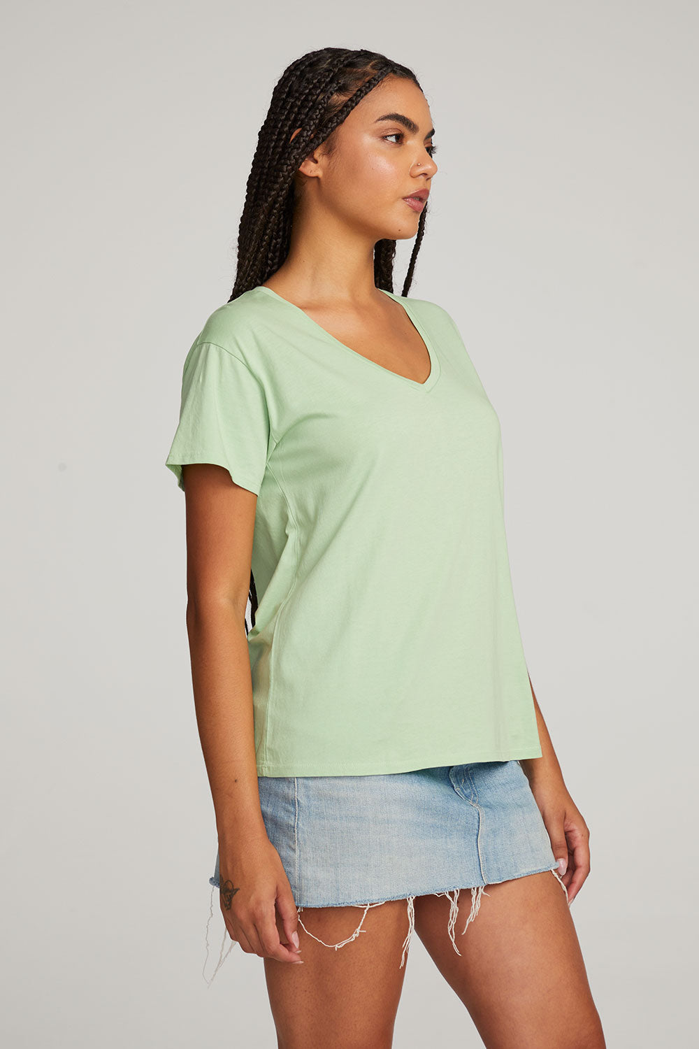 Everyday Essential Quiet Green V-neck Tee WOMENS chaserbrand