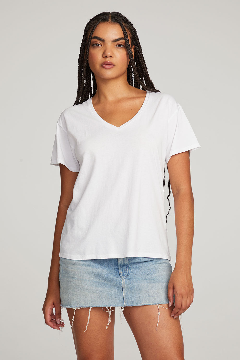 Everyday Essential White V-neck Tee WOMENS chaserbrand