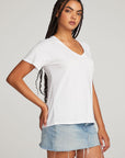 Everyday Essential White V-neck Tee WOMENS chaserbrand